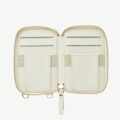 Custype รุ่น Economical Kit Magnetic Detachable Zipper Wallet - ที่เก็บบัตรติดหลังมือถือสำหรับ iPhone 15 Pro Max - สี Beige