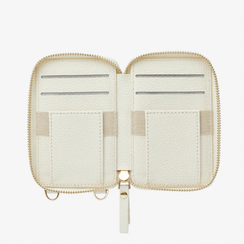 Custype รุ่น Economical Kit Magnetic Detachable Zipper Wallet - ที่เก็บบัตรติดหลังมือถือสำหรับ iPhone 15 Pro Max - สี Beige