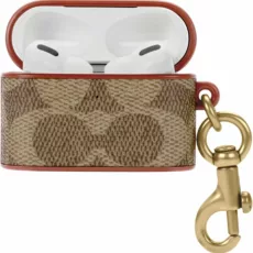 Coach รุ่น Slim Wrap - เคส AirPods Pro 1/2 - สี Signature Tan - Image 5