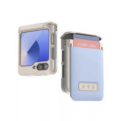 VRS รุ่น D-Wallet Pebble - เคส Galaxy Z Flip 6 - สี Cotton Blue/Cream