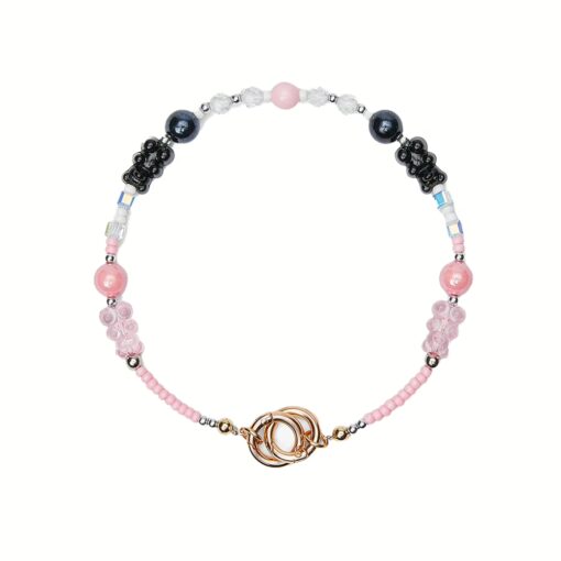 Custype รุ่น Stunning Phone Case Wrist Strap - สายคล้องข้อมือ - สี Black Pink Bear - Image 2