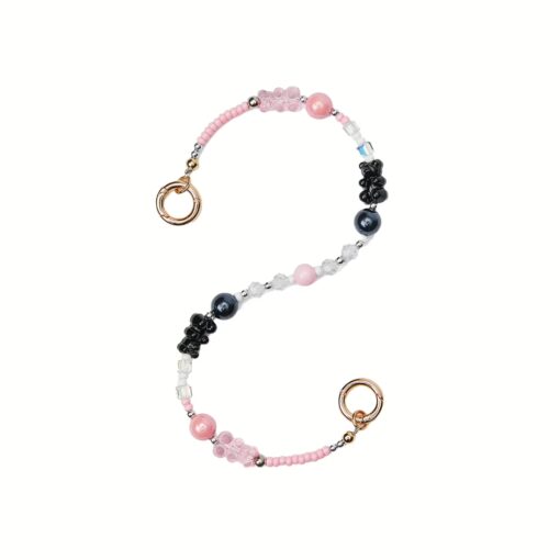 Custype รุ่น Stunning Phone Case Wrist Strap - สายคล้องข้อมือ - สี Black Pink Bear - Image 3