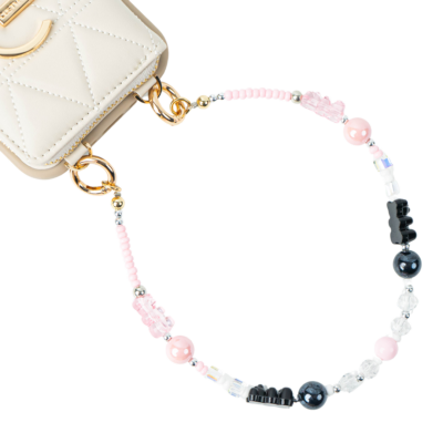 Custype รุ่น Stunning Phone Case Wrist Strap - สายคล้องข้อมือ - สี Black Pink Bear