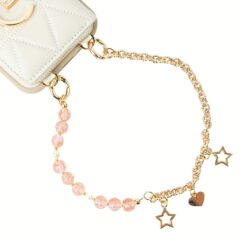 Custype รุ่น Stunning Phone Case Wrist Strap - สายคล้องข้อมือ - สี Crystal Stone Chain Pink