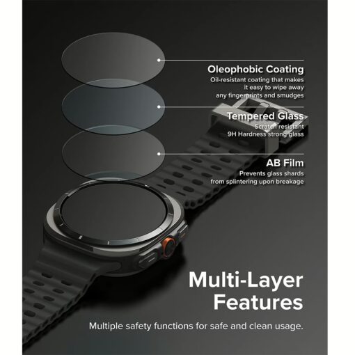 Ringke รุ่น Slim - เคส + ฟิล์มกระจก Galaxy Watch Ultra (47mm) - สี Clear - Image 3