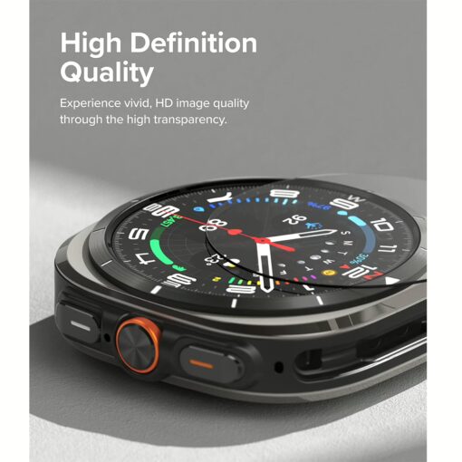 Ringke รุ่น Slim - เคส + ฟิล์มกระจก Galaxy Watch Ultra (47mm) - สี Titanium Black - Image 3