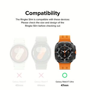 Ringke รุ่น Slim - เคส + ฟิล์มกระจก Galaxy Watch Ultra (47mm) - สี Titanium Black