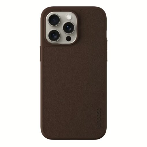 Incase รุ่น Icon with MagSafe - เคส iPhone 15 Pro Max - สี Brown Pebbled Leather - Image 3