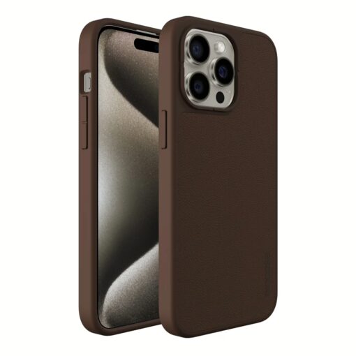 Incase รุ่น Icon with MagSafe - เคส iPhone 15 Pro Max - สี Brown Pebbled Leather - Image 4