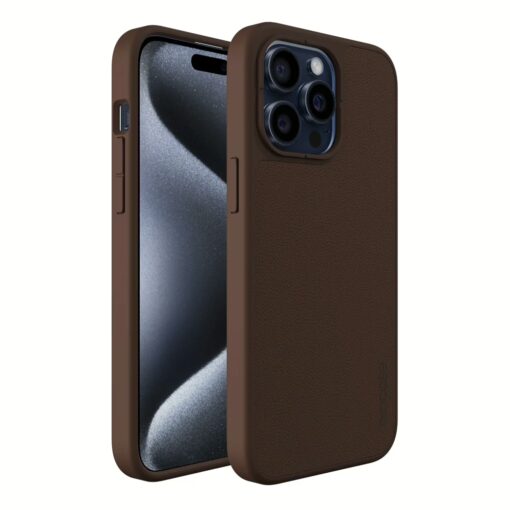Incase รุ่น Icon with MagSafe - เคส iPhone 15 Pro Max - สี Brown Pebbled Leather - Image 6