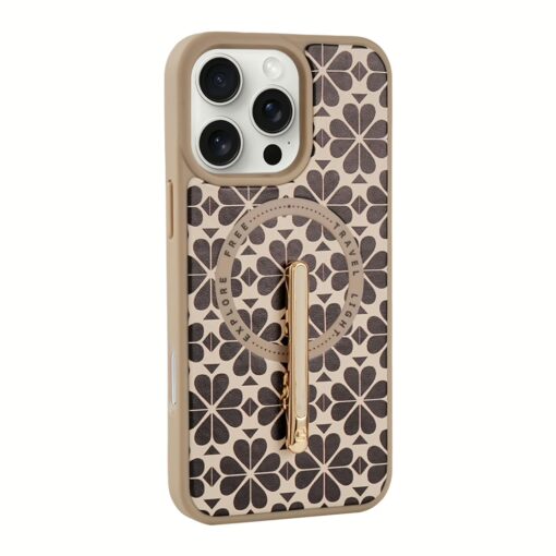 Custype รุ่น Magnetic Wireless Charging Phone Case with Single Pole stand - เคส iPhone 16 Pro - สี Clover Apricot - Image 2