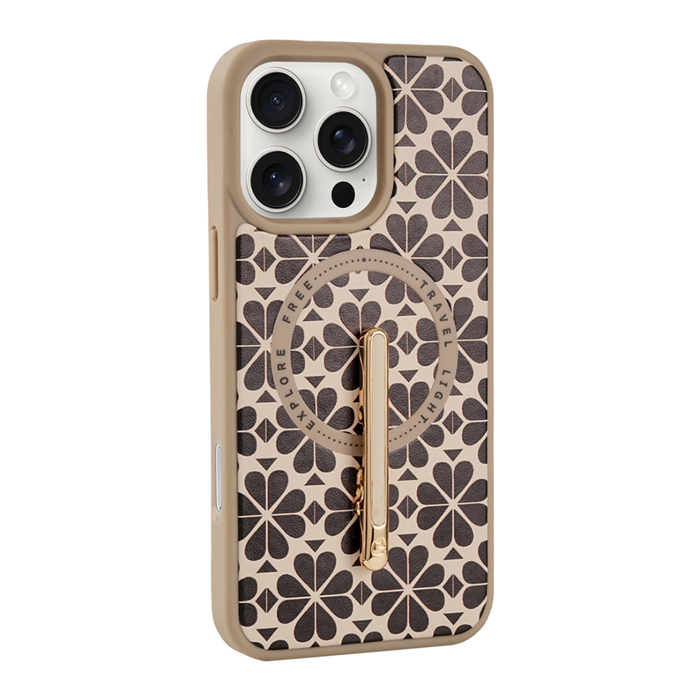 Custype รุ่น Magnetic Wireless Charging Phone Case with Single Pole stand - เคส iPhone 16 Pro - สี Clover Apricot