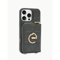 Custype รุ่น ZipPouch E-Stand Wallet Phone Case - เคส iPhone 16 Pro Max - สี Triangle Black