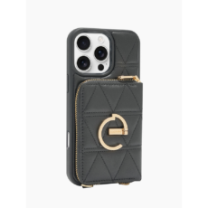 Custype รุ่น ZipPouch E-Stand Wallet Phone Case - เคส iPhone 16 Pro Max - สี Triangle Black