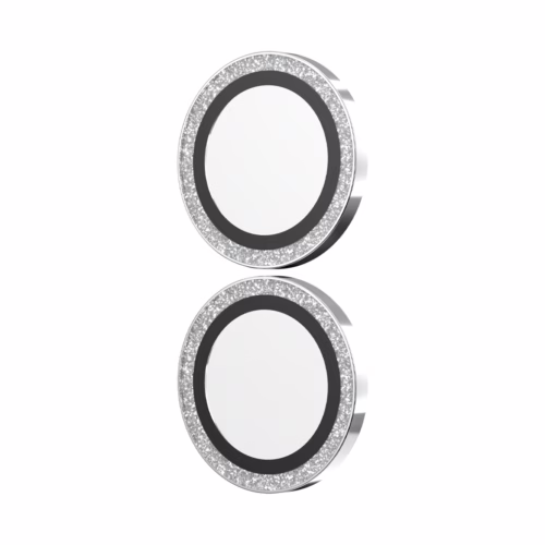 Zagg รุ่น Luxury Camera Lens - กระจกเลนส์กล้อง iPhone 16/ 16 Plus - สี Silver Glitter