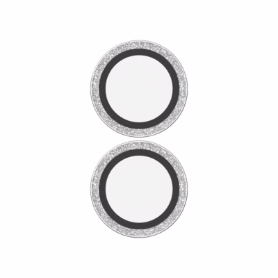 Zagg รุ่น Luxury Camera Lens - กระจกเลนส์กล้อง iPhone 16/ 16 Plus - สี Silver Glitter