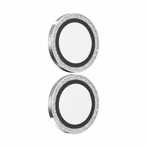 Zagg รุ่น Luxury Camera Lens - กระจกเลนส์กล้อง iPhone 16/ 16 Plus - สี Silver Glitter