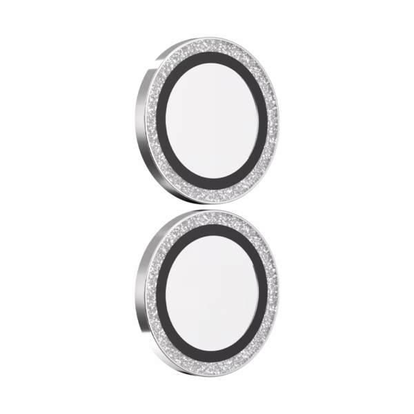 Zagg รุ่น Luxury Camera Lens - กระจกเลนส์กล้อง iPhone 16/ 16 Plus - สี Silver Glitter