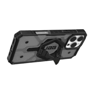 UAG รุ่น Pathfinder Clear Magsafe Bundle - เคส iPhone 16 Pro Max - สี Ash/Black Stand