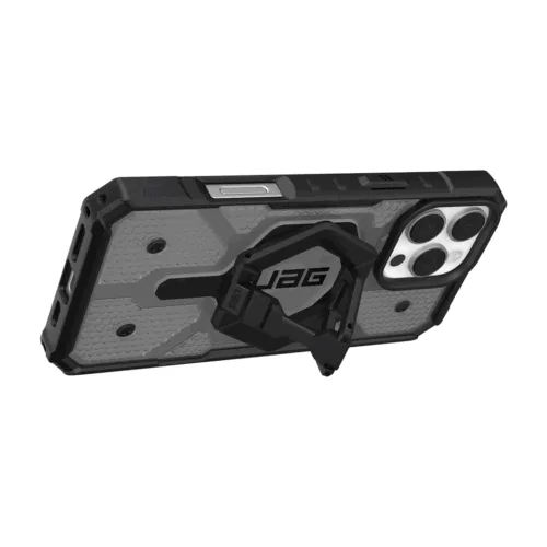 UAG รุ่น Pathfinder Clear Magsafe Bundle - เคส iPhone 16 Pro Max - สี Ash/Black Stand - Image 4