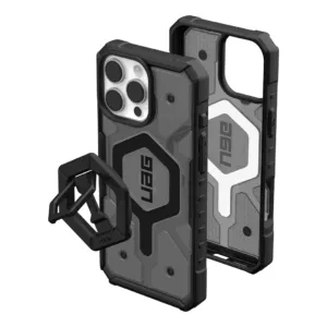 UAG รุ่น Pathfinder Clear Magsafe Bundle - เคส iPhone 16 Pro Max - สี Ash/Black Stand