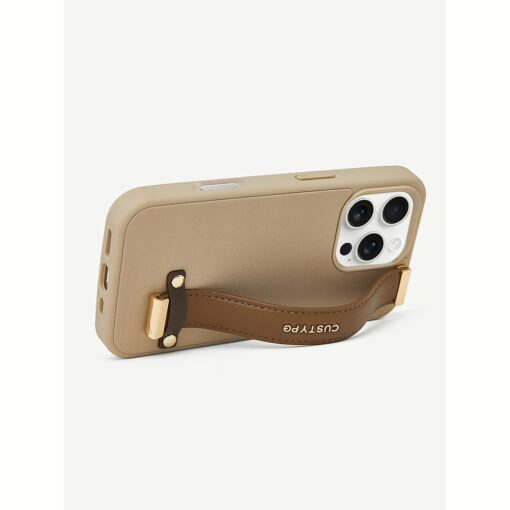 Custype รุ่น StandEase- Wrist Stand Phone Case - เคส iPhone 16 Pro - สี Brown - Image 3