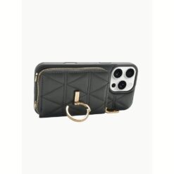 Custype รุ่น ZipPouch E-Stand Wallet Phone Case - เคส iPhone 16 Pro - สี Triangle Black