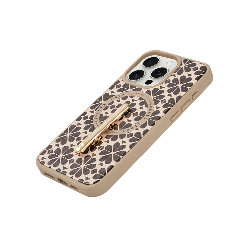 Custype รุ่น Magnetic Wireless Charging Phone Case with Single Pole stand - เคส iPhone 16 Pro - สี Clover Apricot