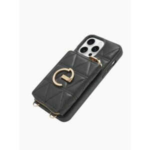 Custype รุ่น ZipPouch E-Stand Wallet Phone Case - เคส iPhone 16 Pro - สี Triangle Black