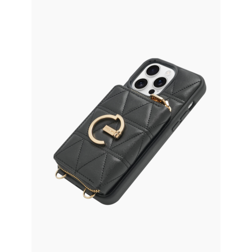 Custype รุ่น ZipPouch E-Stand Wallet Phone Case - เคส iPhone 16 Pro Max - สี Triangle Black