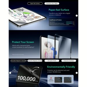 ESR รุ่น Paper-Feel Magnetic Screen Protector - ฟิล์มหน้าจอ iPad Air 11" (2025/2024)