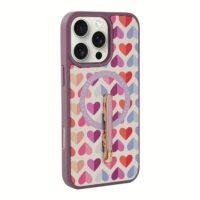 Custype รุ่น Magnetic Wireless Charging Phone Case with Single Pole stand - เคส iPhone 16 Pro Max - สี Heart Purple