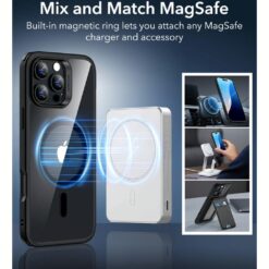 ESR รุ่น Classic Hybrid Case (HaloLock) - เคส iPhone 16 Pro - สี Clear Black