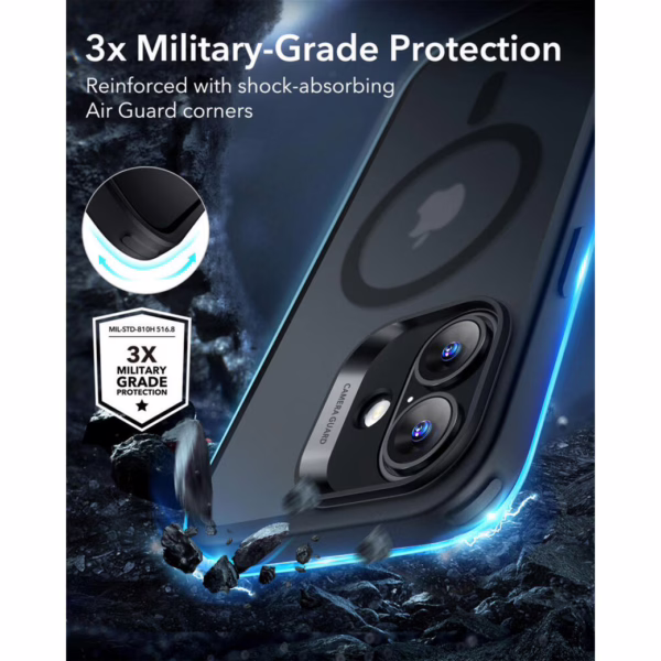 ESR รุ่น Classic Hybrid Case (HaloLock) - เคส iPhone 16 - สี Clear Black