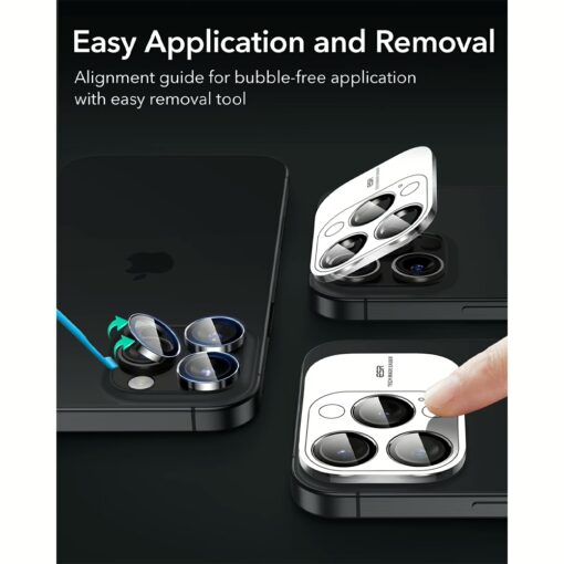 ESR รุ่น Camera Lens Protector - กระจกเลนส์กล้อง iPhone 16 / 16 Plus - สี Black Edge - Image 6