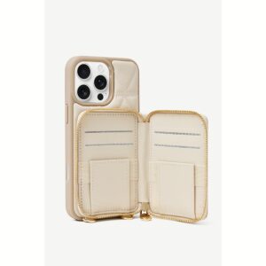 Custype รุ่น ZipPouch E-Stand Wallet Phone Case - เคส iPhone 16 Pro Max - สี Triangle Beige