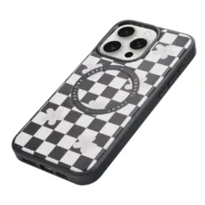 Custype รุ่น Magnetic Wireless Charging Phone Case with Printing - เคส iPhone 16 Pro Max - สี Checkboard Black/White