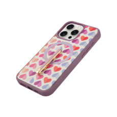 Custype รุ่น Magnetic Wireless Charging Phone Case with Single Pole stand - เคส iPhone 16 Pro - สี Heart Purple
