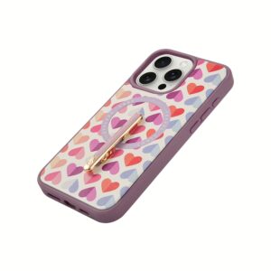 Custype รุ่น Magnetic Wireless Charging Phone Case with Single Pole stand - เคส iPhone 16 Pro Max - สี Heart Purple 6 Custype รุ่น Magnetic Wireless Charging Phone Case with Single Pole stand - เคส iPhone 16 Pro Max - สี Heart Purple