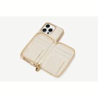 Custype รุ่น ZipPouch E-Stand Wallet Phone Case - เคส iPhone 16 Pro Max - สี Triangle Beige