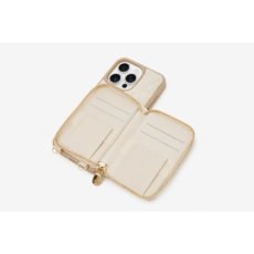 Custype รุ่น ZipPouch E-Stand Wallet Phone Case - เคส iPhone 16 Pro Max - สี Triangle Beige
