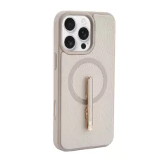 Custype รุ่น Magnetic Wireless Charging Phone Case with Single Pole stand - เคส iPhone 16 Pro - สี Beige