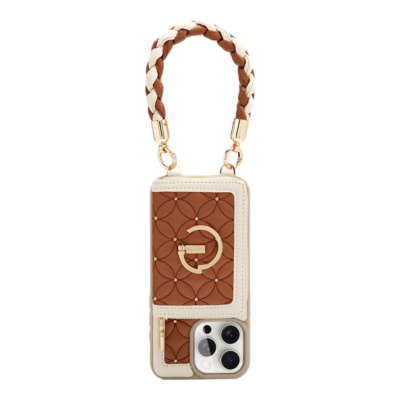 Custype รุ่น BraidTrend- Bloom Stitching Phone Case - เคส iPhone 16 Pro Max - สี Brown