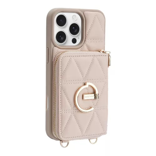 Custype รุ่น ZipPouch E-Stand Wallet Phone Case - เคส iPhone 16 Pro - สี Triangle Pink