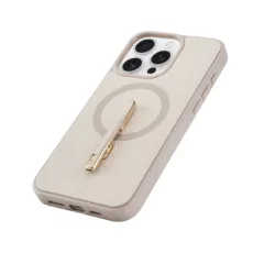 Custype รุ่น Magnetic Wireless Charging Phone Case with Single Pole stand - เคส iPhone 16 Pro - สี Beige