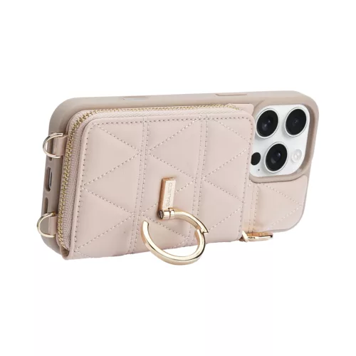 Custype รุ่น ZipPouch E-Stand Wallet Phone Case - เคส iPhone 16 Pro - สี Triangle Pink
