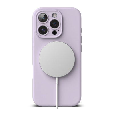Ringke รุ่น Silicone Magnetic - เคส iPhone 16 Pro - สี Light Purple 11 Ringke รุ่น Silicone Magnetic - เคส iPhone 16 Pro - สี Light Purple
