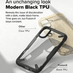 Ringke รุ่น Fusion X - เคส iPhone 16 Plus - สี Black