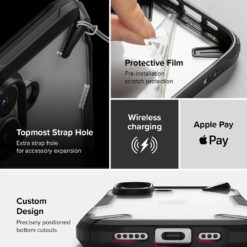 Ringke รุ่น Fusion X - เคส iPhone 16 Plus - สี Black