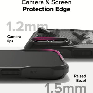 Ringke รุ่น Fusion X Design - เคส iPhone 16 Plus - สี Camo Black 12 Ringke รุ่น Fusion X Design - เคส iPhone 16 Plus - สี Camo Black
